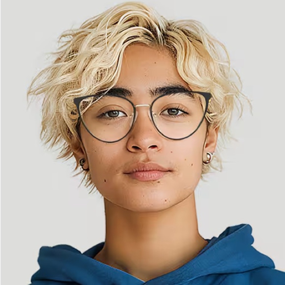 Zenni page cat eye readers - black/gold (+1.00)